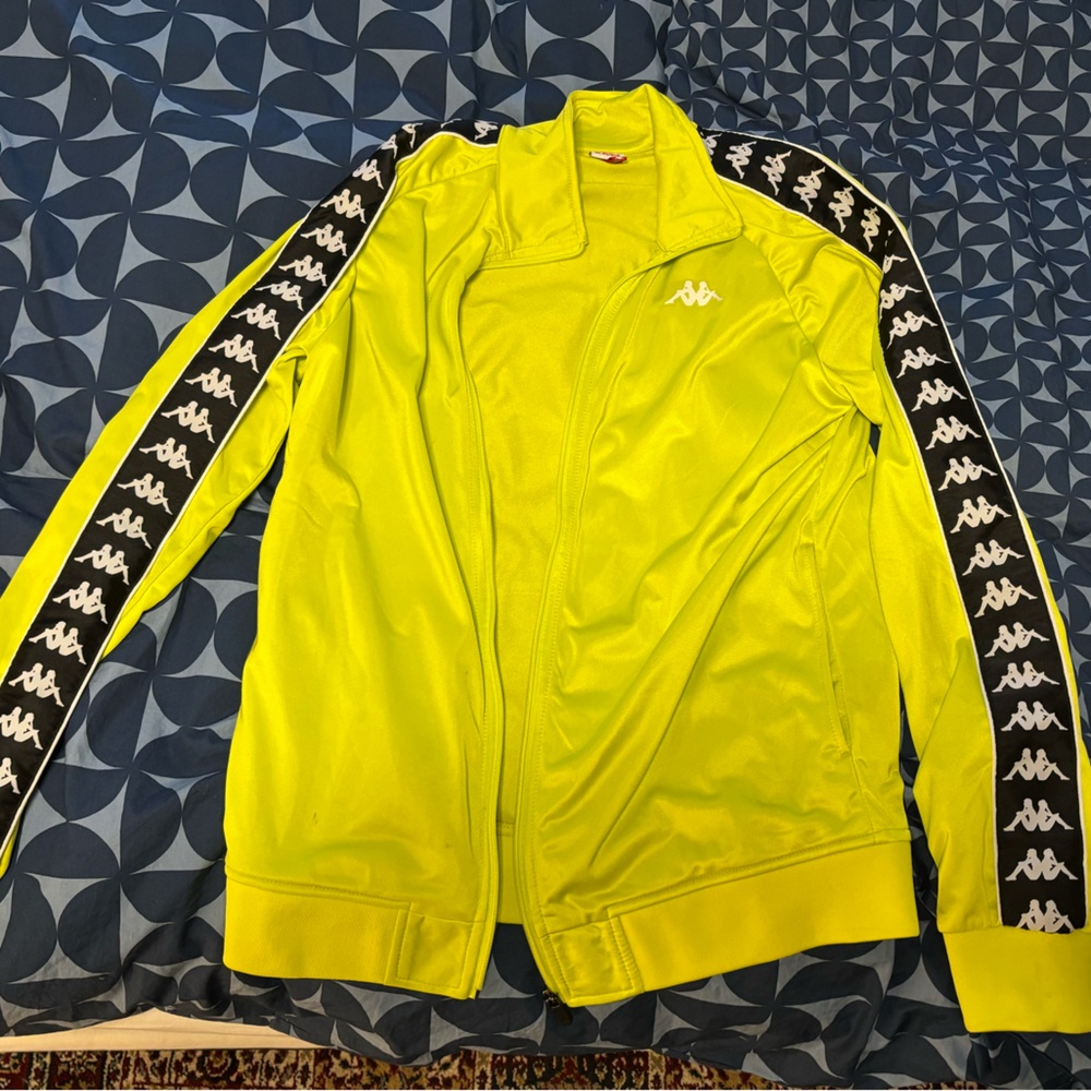 Kappa Bright Yellow Jacket with Black and White Accents
